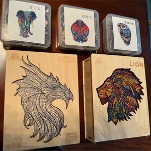 Animal puzzles-lot of 5 wooden puzzles